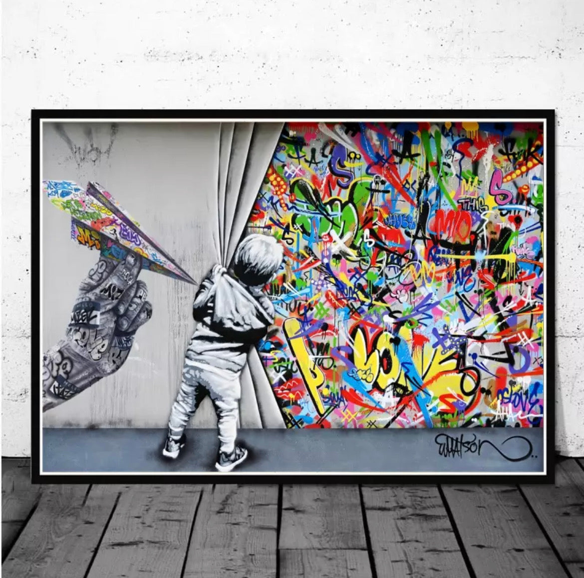 Graffiti boy canvas poster