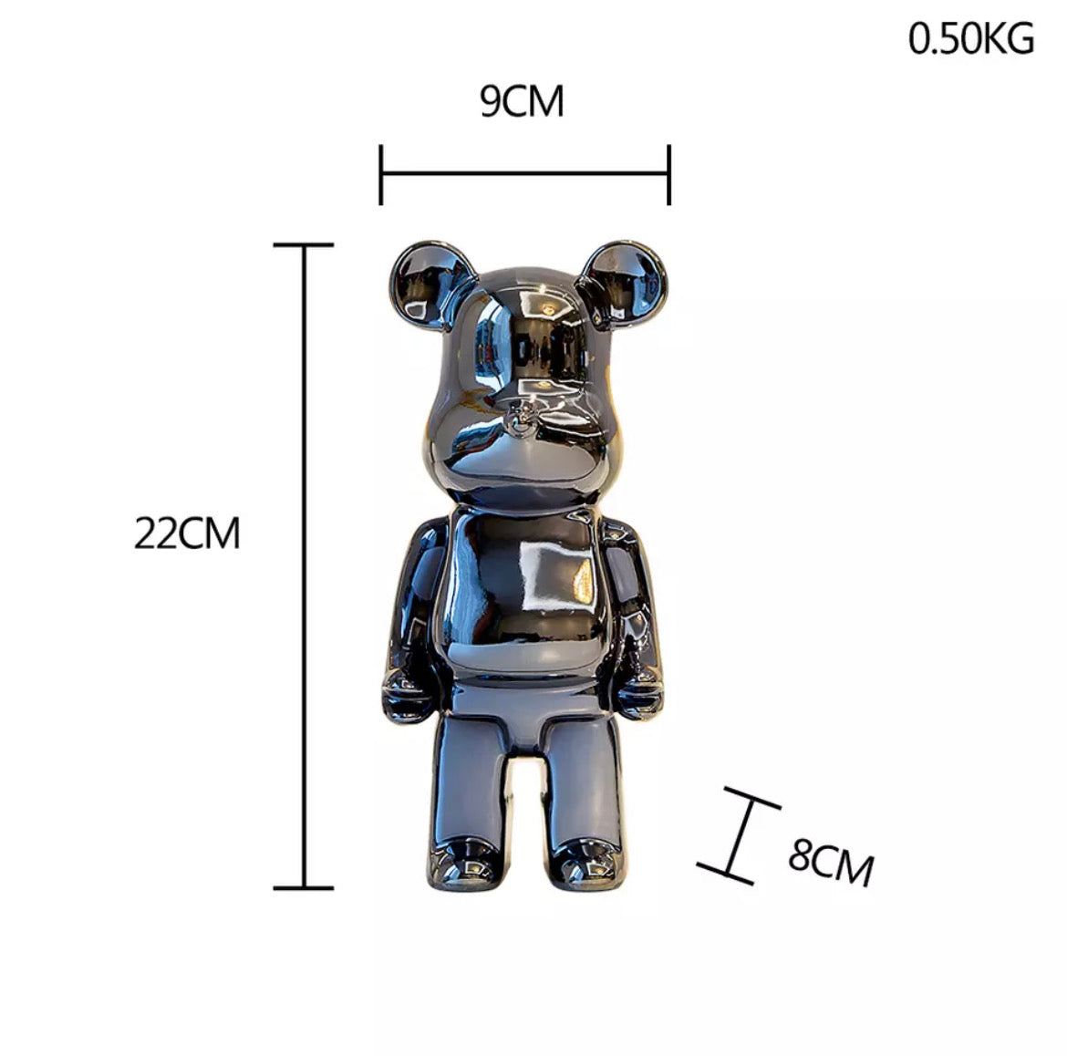Metallic bear statues