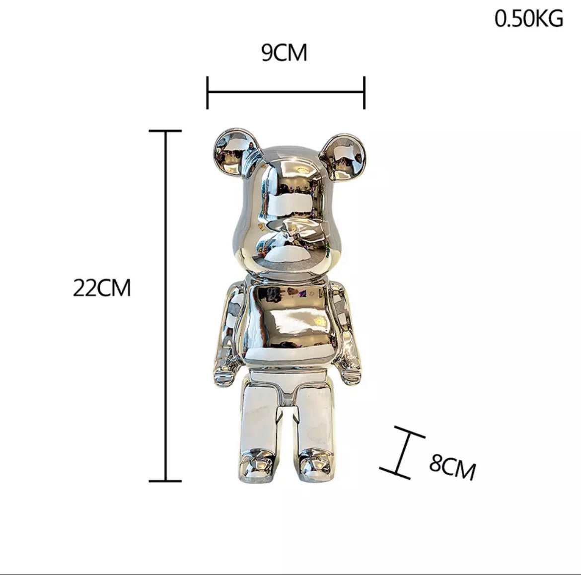 Metallic bear statues