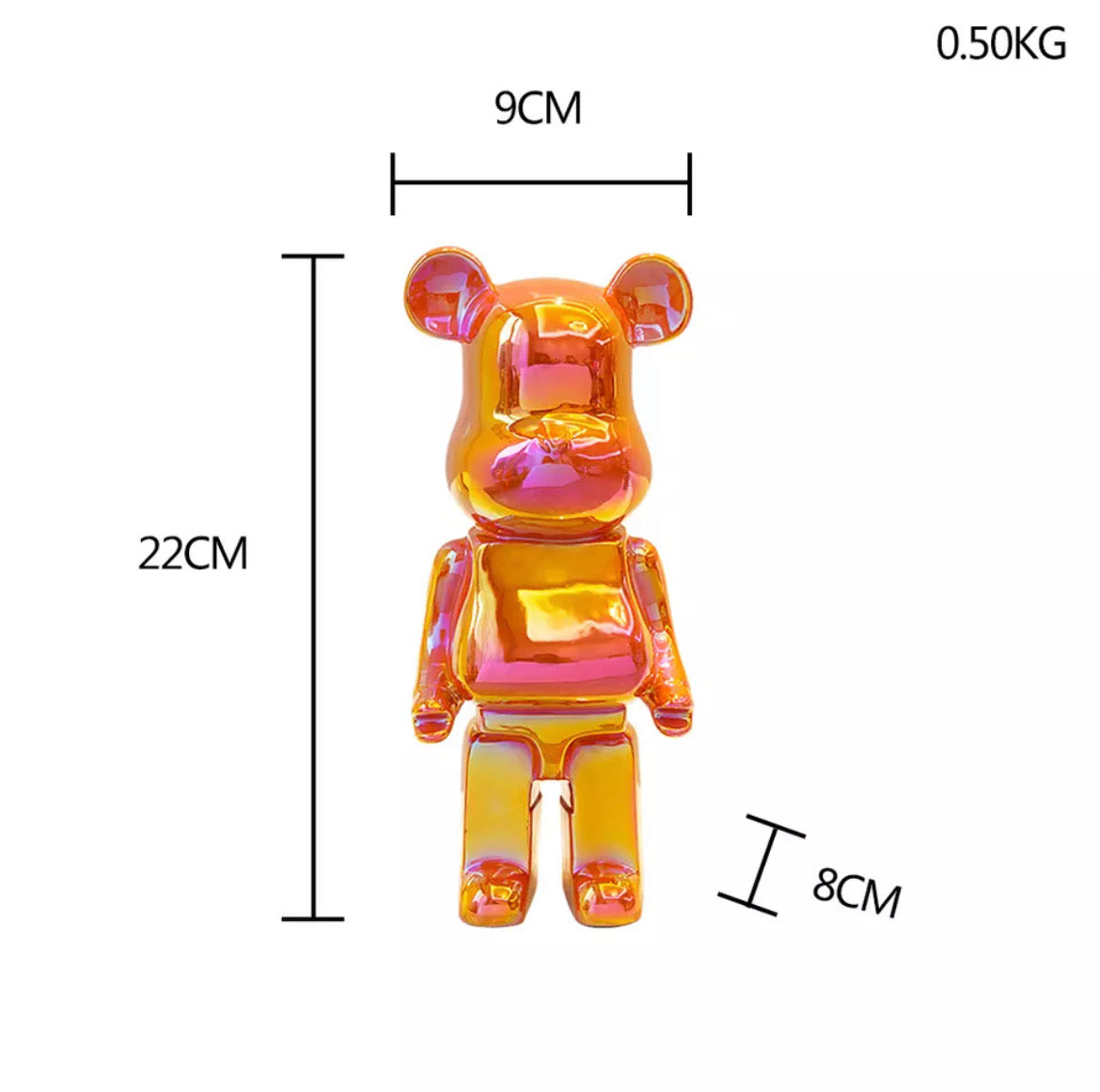 Metallic bear statues